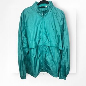 Vintage Woolrich Windbreaker Jacket Jungle Green Men's Full Zip Hood XL